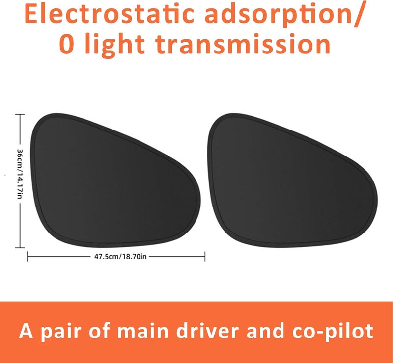 coldchill Electrostatic Adsorption Car Window Shades, 4-Pack Privacy Curtains, Sun Shades for Baby, 100% Light Blocking Sun Curtains for Car, Camping, Napping, Sleeping, Breastfeeding, Cloth Changing - Image 3